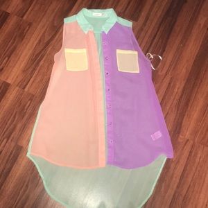 Blu Pepper high-low sleeveless top